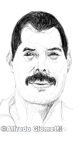 Freddie Mercury caricatura caricature portrait