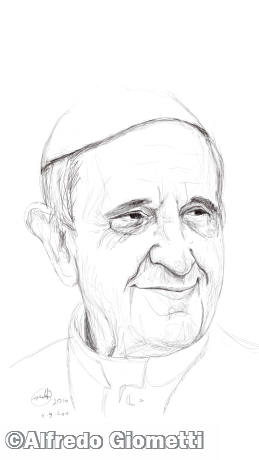 Papa Francesco caricatura caricature portrait