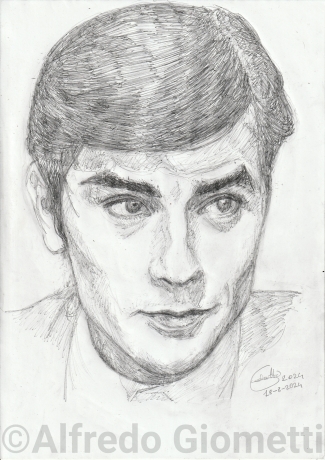 Alain Delon caricatura caricature portrait