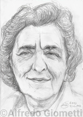 Alda Merini caricatura caricature portrait