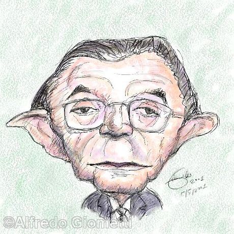 Giulio Andreotti caricatura caricature portrait