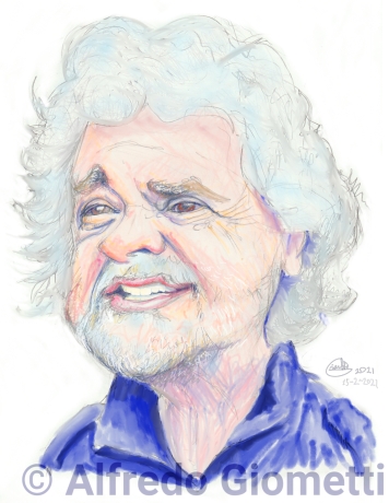 Beppe Grillo caricatura caricature portrait