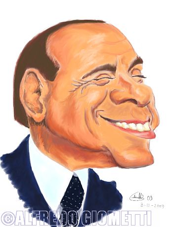Silvio Berlusconi caricatura caricature portrait