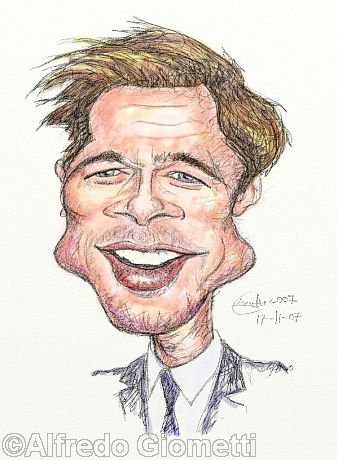 Brad Pitt caricatura caricature portrait
