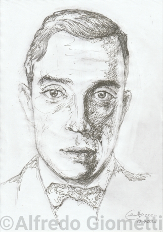 Buster Keaton caricatura caricature portrait