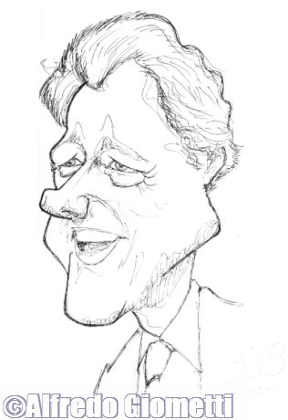 Bill Clinton caricatura caricature portrait