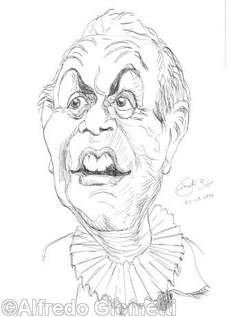 Dario Fo caricatura caricature portrait