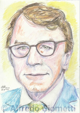 David Sassoli caricatura caricature portrait