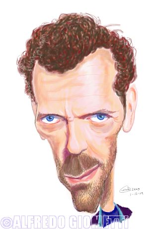 Dr. House ( Hugh Laurie ) caricatura caricature portrait
