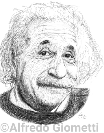 Albert Einstein caricatura caricature portrait