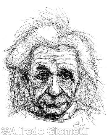 Albert Einstein caricatura caricature portrait
