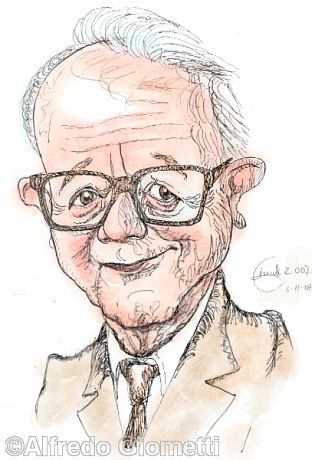 Enzo Biagi caricatura caricature portrait