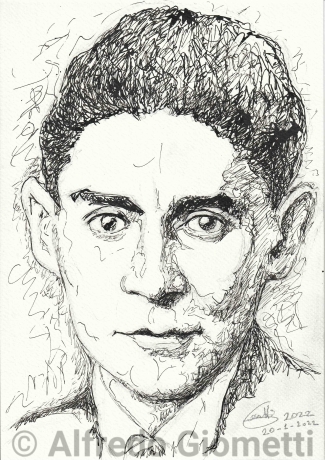 Franz Kafka caricatura caricature portrait