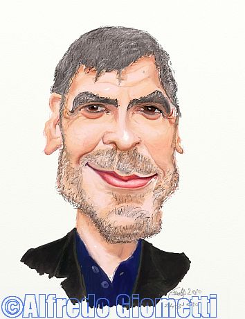 George Clooney caricatura caricature portrait