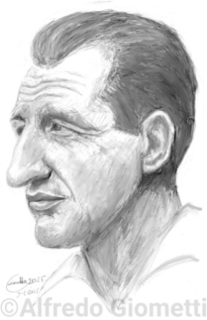 Gino Bartali caricatura caricature portrait