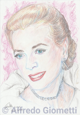 Grace Kelly caricatura caricature portrait