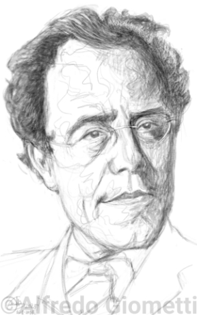 Gustav Mahler caricatura caricature portrait