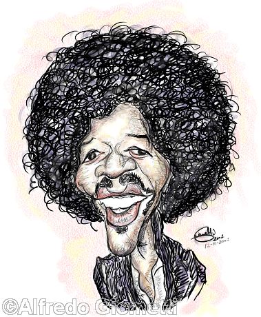 Jimi Hendrix caricatura caricature portrait