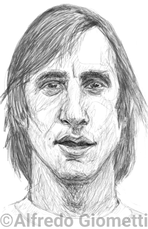 Johan Cruijff caricatura caricature portrait