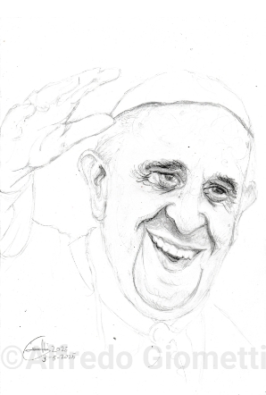 Jorge Mario Bergoglio (papa Francesco)  caricatura caricature portrait