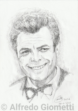 Marcello Mastroianni caricatura caricature portrait