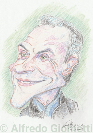 Marco Travaglio caricatura caricature portrait