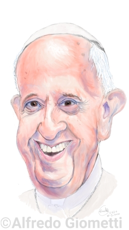 Papa Francesco, Jorge Mario Bergoglio caricatura caricature portrait