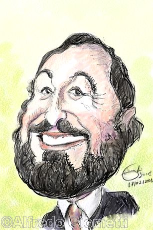 Luciano Pavarotti caricatura caricature portrait