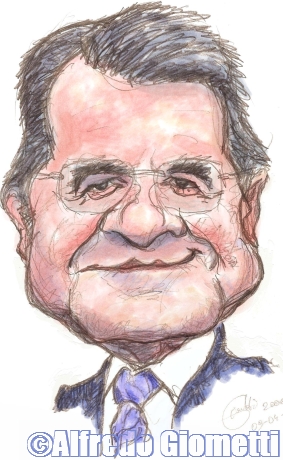 Romano Prodi caricatura caricature portrait
