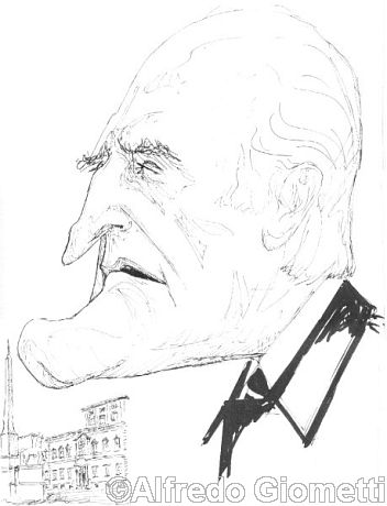 Oscar Luigi Scalfaro caricatura caricature portrait