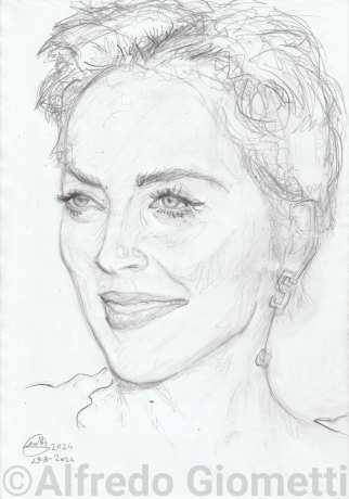 Sharon Stone caricatura caricature portrait