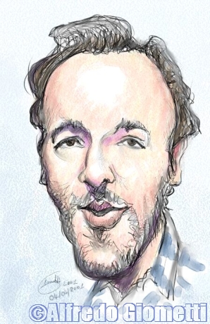 Bruce Springsteen caricatura caricature portrait