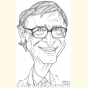 Caricatura di Bill Gates stilizzata ( Bill Gates stylized Caricature ) - Alfredo Giometti - Human Made Art (No AI)- clicca per ingrandire
