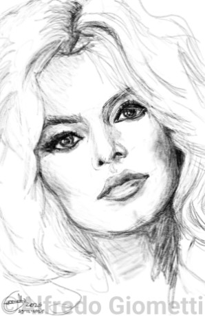 Brigitte Bardot caricatura caricature portrait - Author: Alfredo Giometti - Human Made Art (No AI)