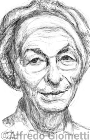 Emma Bonino caricatura caricature portrait - Author: Alfredo Giometti - Human Made Art (No AI)