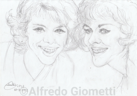 Gemelle Kessler caricatura caricature portrait - Author: Alfredo Giometti - Human Made Art (No AI)