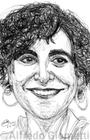 Mia Martini caricatura caricature portrait - Author: Alfredo Giometti - Human Made Art (No AI)