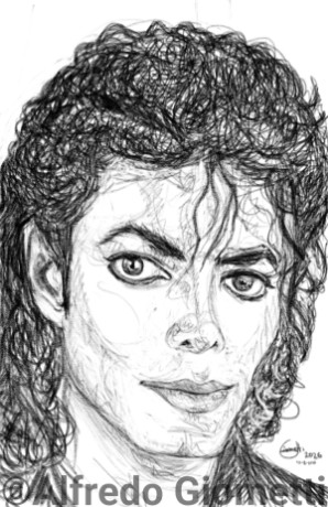 Michael Jackson caricatura caricature portrait - Author: Alfredo Giometti - Human Made Art (No AI)