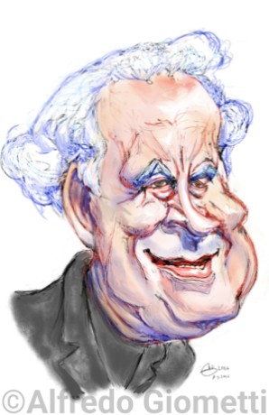Michele Santoro caricatura caricature portrait - Author: Alfredo Giometti - Human Made Art (No AI)