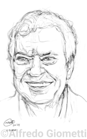 Nicola Pietrangeli caricatura caricature portrait - Author: Alfredo Giometti - Human Made Art (No AI)