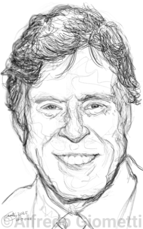 Robert Redford caricatura caricature portrait - Author: Alfredo Giometti - Human Made Art (No AI)
