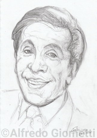 Valentino caricatura caricature portrait - Author: Alfredo Giometti - Human Made Art (No AI)