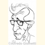 Caricatura di Woody Allen stilizzata ( Woody Allen stylized caricature ) - Alfredo Giometti - Human Made Art (No AI)- clicca per ingrandire